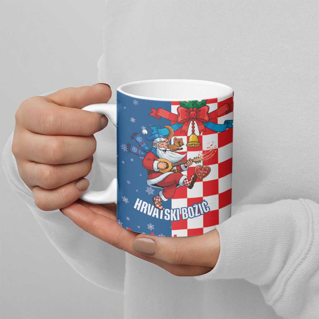 Funny Croatia Ugly Christmas Ceramic Mug Checkerboard Flag Santa Zagreb Design - Wonder Print Shop