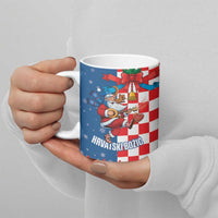Funny Croatia Ugly Christmas Ceramic Mug Checkerboard Flag Santa Zagreb Design - Wonder Print Shop
