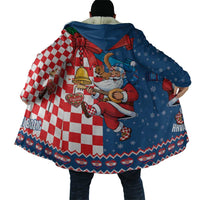 Funny Croatia Ugly Christmas Cloak Checkerboard Flag Santa Zagreb Design - Wonder Print Shop