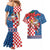 Funny Croatia Ugly Christmas Couples Matching Mermaid Dress and Hawaiian Shirt Checkerboard Flag Santa Zagreb Design - Wonder Print Shop