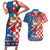 Funny Croatia Ugly Christmas Couples Matching Short Sleeve Bodycon Dress and Hawaiian Shirt Checkerboard Flag Santa Zagreb Design - Wonder Print Shop