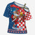 Funny Croatia Ugly Christmas Cross Shoulder Shirt Checkerboard Flag Santa Zagreb Design - Wonder Print Shop