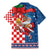 Funny Croatia Ugly Christmas Family Matching Mermaid Dress and Hawaiian Shirt Checkerboard Flag Santa Zagreb Design - Wonder Print Shop