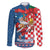 Funny Croatia Ugly Christmas Family Matching Mermaid Dress and Hawaiian Shirt Checkerboard Flag Santa Zagreb Design - Wonder Print Shop