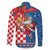 Funny Croatia Ugly Christmas Family Matching Mermaid Dress and Hawaiian Shirt Checkerboard Flag Santa Zagreb Design - Wonder Print Shop