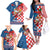 Funny Croatia Ugly Christmas Family Matching Off The Shoulder Long Sleeve Dress and Hawaiian Shirt Checkerboard Flag Santa Zagreb Design - Wonder Print Shop