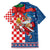 Funny Croatia Ugly Christmas Family Matching Off The Shoulder Long Sleeve Dress and Hawaiian Shirt Checkerboard Flag Santa Zagreb Design - Wonder Print Shop