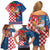Funny Croatia Ugly Christmas Family Matching Off Shoulder Short Dress and Hawaiian Shirt Checkerboard Flag Santa Zagreb Design - Wonder Print Shop