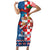 Funny Croatia Ugly Christmas Family Matching Short Sleeve Bodycon Dress and Hawaiian Shirt Checkerboard Flag Santa Zagreb Design - Wonder Print Shop