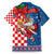 Funny Croatia Ugly Christmas Family Matching Tank Maxi Dress and Hawaiian Shirt Checkerboard Flag Santa Zagreb Design - Wonder Print Shop