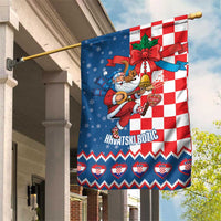 Funny Croatia Ugly Christmas Garden Flag Checkerboard Flag Santa Zagreb Design - Wonder Print Shop