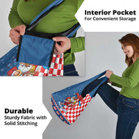 Funny Croatia Ugly Christmas Grocery Bag Checkerboard Flag Santa Zagreb Design - Wonder Print Shop