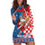 Funny Croatia Ugly Christmas Hoodie Dress Checkerboard Flag Santa Zagreb Design - Wonder Print Shop