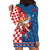 Funny Croatia Ugly Christmas Hoodie Dress Checkerboard Flag Santa Zagreb Design - Wonder Print Shop