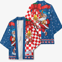 Funny Croatia Ugly Christmas Kimono Checkerboard Flag Santa Zagreb Design - Wonder Print Shop