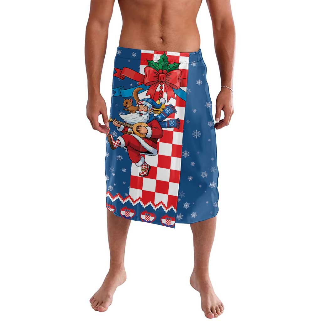 Funny Croatia Ugly Christmas Lavalava Checkerboard Flag Santa Zagreb Design - Wonder Print Shop