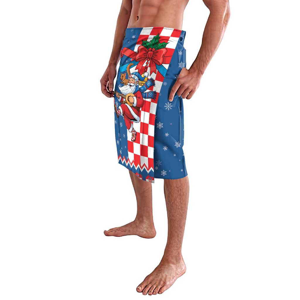 Funny Croatia Ugly Christmas Lavalava Checkerboard Flag Santa Zagreb Design - Wonder Print Shop
