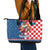 Funny Croatia Ugly Christmas Leather Tote Bag Checkerboard Flag Santa Zagreb Design - Wonder Print Shop
