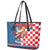 Funny Croatia Ugly Christmas Leather Tote Bag Checkerboard Flag Santa Zagreb Design - Wonder Print Shop