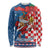 Funny Croatia Ugly Christmas Long Sleeve Shirt Checkerboard Flag Santa Zagreb Design - Wonder Print Shop