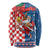 Funny Croatia Ugly Christmas Long Sleeve Shirt Checkerboard Flag Santa Zagreb Design - Wonder Print Shop