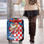 Funny Croatia Ugly Christmas Luggage Cover Checkerboard Flag Santa Zagreb Design - Wonder Print Shop