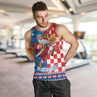 Funny Croatia Ugly Christmas Men Tank Top Checkerboard Flag Santa Zagreb Design - Wonder Print Shop