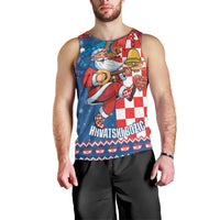 Funny Croatia Ugly Christmas Men Tank Top Checkerboard Flag Santa Zagreb Design - Wonder Print Shop