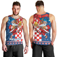 Funny Croatia Ugly Christmas Men Tank Top Checkerboard Flag Santa Zagreb Design - Wonder Print Shop