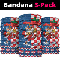 Funny Croatia Ugly Christmas Neck Gaiter Checkerboard Flag Santa Zagreb Design - Wonder Print Shop