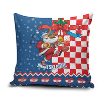 Funny Croatia Ugly Christmas Pillow Cover Checkerboard Flag Santa Zagreb Design - Wonder Print Shop