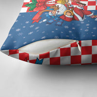 Funny Croatia Ugly Christmas Pillow Cover Checkerboard Flag Santa Zagreb Design - Wonder Print Shop