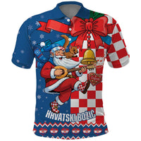 Funny Croatia Ugly Christmas Polo Shirt Checkerboard Flag Santa Zagreb Design - Wonder Print Shop