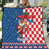 Funny Croatia Ugly Christmas Quilt Checkerboard Flag Santa Zagreb Design - Wonder Print Shop