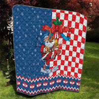 Funny Croatia Ugly Christmas Quilt Checkerboard Flag Santa Zagreb Design - Wonder Print Shop