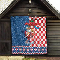 Funny Croatia Ugly Christmas Quilt Checkerboard Flag Santa Zagreb Design - Wonder Print Shop