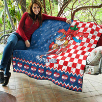 Funny Croatia Ugly Christmas Quilt Checkerboard Flag Santa Zagreb Design - Wonder Print Shop