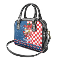 Funny Croatia Ugly Christmas Shoulder Handbag Checkerboard Flag Santa Zagreb Design - Wonder Print Shop