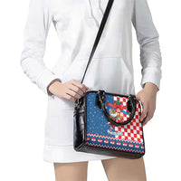 Funny Croatia Ugly Christmas Shoulder Handbag Checkerboard Flag Santa Zagreb Design - Wonder Print Shop