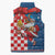 Funny Croatia Ugly Christmas Sleeveless Puffer Jacket Checkerboard Flag Santa Zagreb Design - Wonder Print Shop
