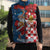 Funny Croatia Ugly Christmas Sleeveless Puffer Jacket Checkerboard Flag Santa Zagreb Design - Wonder Print Shop