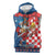 Funny Croatia Ugly Christmas Sleeveless Zip Hoodie Checkerboard Flag Santa Zagreb Design - Wonder Print Shop