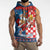 Funny Croatia Ugly Christmas Sleeveless Zip Hoodie Checkerboard Flag Santa Zagreb Design - Wonder Print Shop