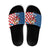 Funny Croatia Ugly Christmas Slide Sandals Checkerboard Flag Santa Zagreb Design - Wonder Print Shop