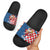 Funny Croatia Ugly Christmas Slide Sandals Checkerboard Flag Santa Zagreb Design - Wonder Print Shop