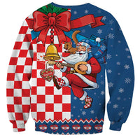 Funny Croatia Ugly Christmas Sweatshirt Checkerboard Flag Santa Zagreb Design - Wonder Print Shop
