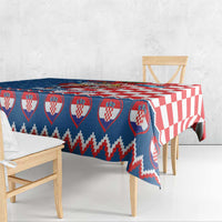 Funny Croatia Ugly Christmas Tablecloth Checkerboard Flag Santa Zagreb Design - Wonder Print Shop