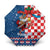 Funny Croatia Ugly Christmas Umbrella Checkerboard Flag Santa Zagreb Design - Wonder Print Shop