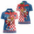 Funny Croatia Ugly Christmas Women Polo Shirt Checkerboard Flag Santa Zagreb Design - Wonder Print Shop