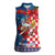 Funny Croatia Ugly Christmas Women Sleeveless Polo Shirt Checkerboard Flag Santa Zagreb Design - Wonder Print Shop